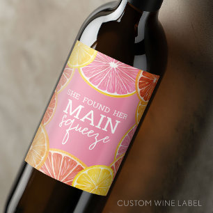 She Found Her Main Squeeze Bridal Shower Wine Label