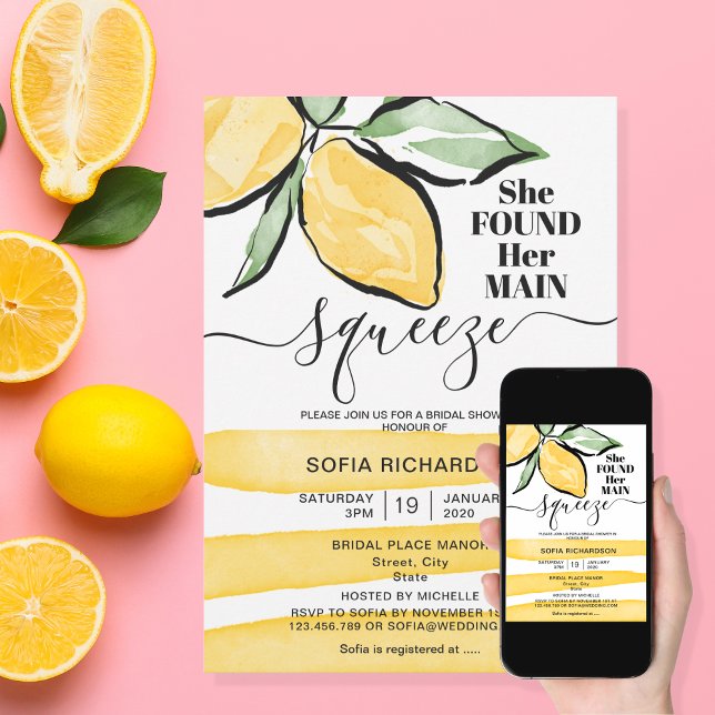 She found her main squeeze lemon BOHO SUMMER Invitation (Creator Uploaded)