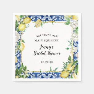 She Found Her Main Squeeze Lemon Bridal Showe Napkin