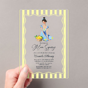She Found Her Main Squeeze Lemon Bridal Shower Acrylic Invitations