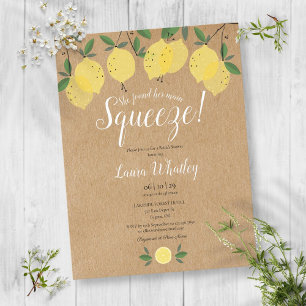 She Found Her Main Squeeze Lemon Bridal Shower Announcement Postcard