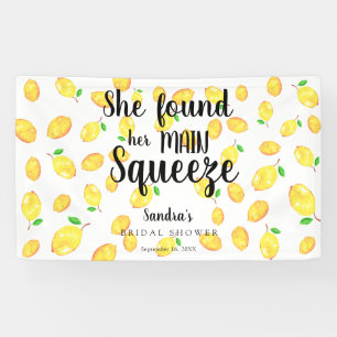 She Found Her Main Squeeze Lemon Bridal Shower Banner