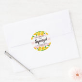 She Found Her Main Squeeze Lemon Bridal Shower Classic Round Sticker (Envelope)