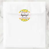 She Found Her Main Squeeze Lemon Bridal Shower Classic Round Sticker (Bag)