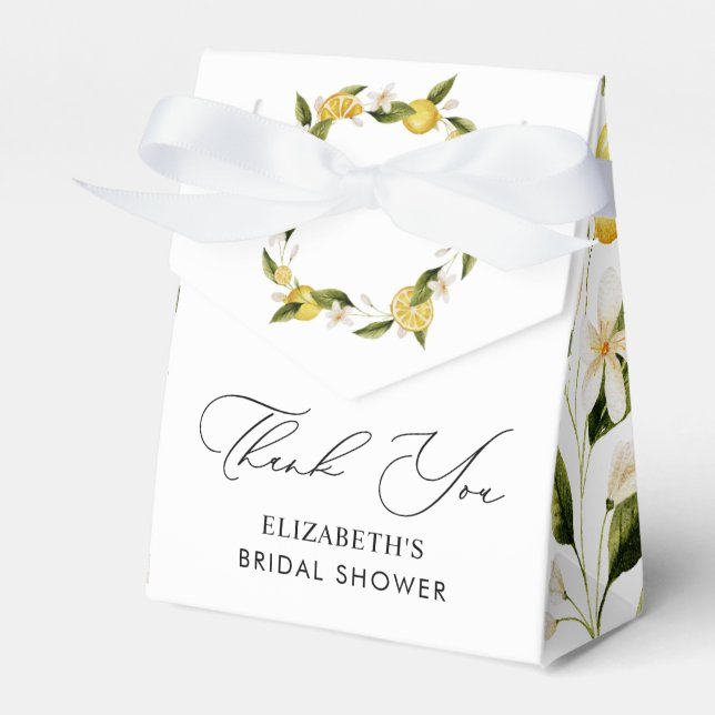 She Found Her Main Squeeze Lemon Bridal Shower Favor Box (Front Side)