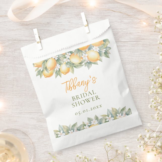 She Found Her Main Squeeze Lemon Bridal Shower Favour Bag (Clipped)