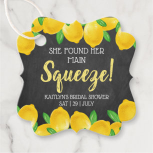 She Found Her Main Squeeze Lemon Bridal Shower Favour Tags