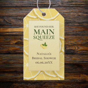 She Found Her Main Squeeze Lemon Bridal Shower Gift Tags