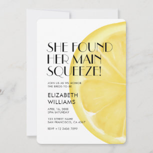 She Found Her Main Squeeze Lemon Bridal Shower Invitation