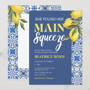 She Found Her Main Squeeze Lemon Bridal Shower Invitation