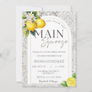 She Found Her Main Squeeze Lemon Bridal Shower Invitation