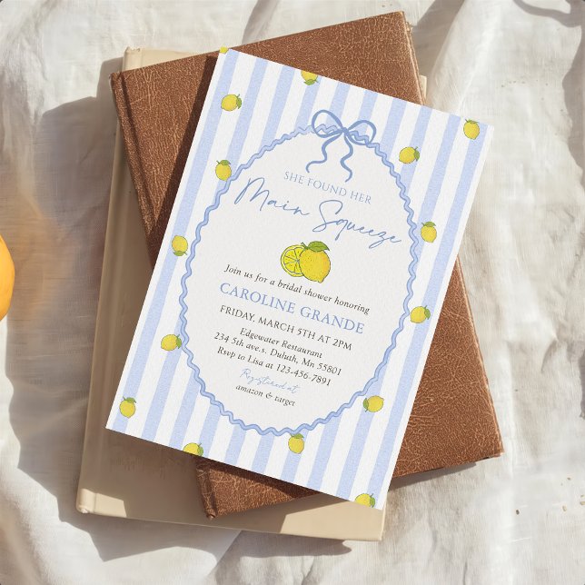 She Found Her Main Squeeze Lemon Bridal Shower Invitation (Creator Uploaded)