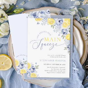 She Found Her Main Squeeze Lemon Bridal Shower Invitation