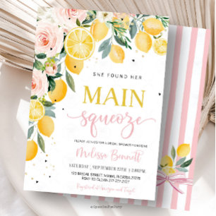 She Found Her Main Squeeze Lemon Bridal Shower  Invitation