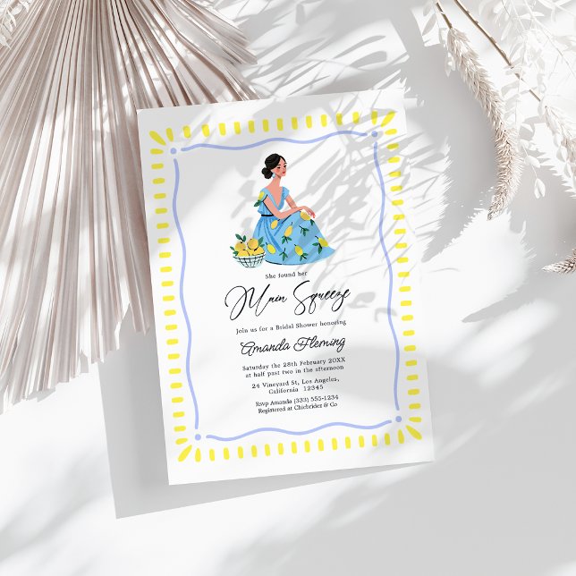 She Found Her Main Squeeze Lemon Bridal Shower Invitation (She Found Her Main Squeeze Lemon Bridal Shower Invitation)