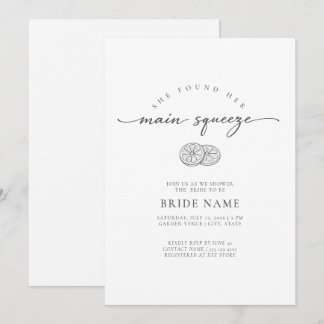 She Found Her Main Squeeze Lemon Bridal Shower Invitation