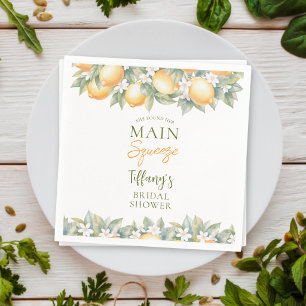 She Found Her Main Squeeze Lemon Bridal Shower Napkin