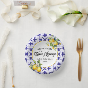 She Found Her Main Squeeze Lemon Bridal Shower Paper Plate