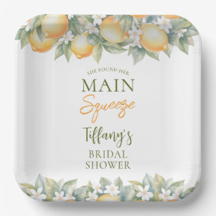 She Found Her Main Squeeze Lemon Bridal Shower Paper Plate
