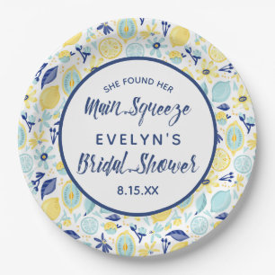 She Found Her Main Squeeze Lemon Bridal Shower Paper Plate