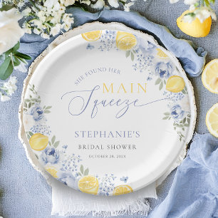 She Found Her Main Squeeze Lemon Bridal Shower Paper Plate