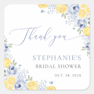 She Found Her Main Squeeze Lemon Bridal Shower Square Sticker