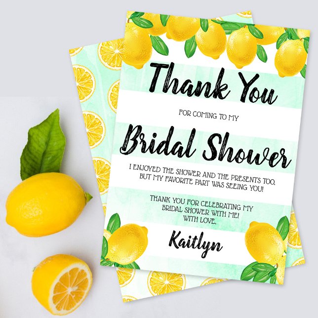 She Found Her Main Squeeze Lemon Bridal Shower Thank You Card (Creator Uploaded)