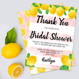 She Found Her Main Squeeze Lemon Bridal Shower Thank You Card