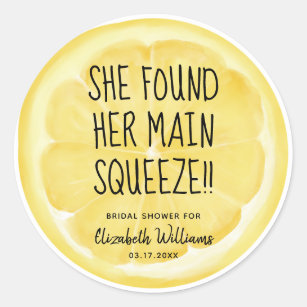 She Found Her Main Squeeze Lemon Slice Classic Round Sticker