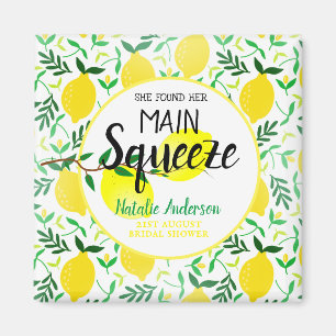 She Found Her Main Squeeze Lemons Bridal Shower Magnet