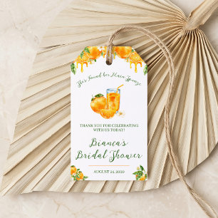 She Found Her Main Squeeze Orange Bridal Shower Gift Tags