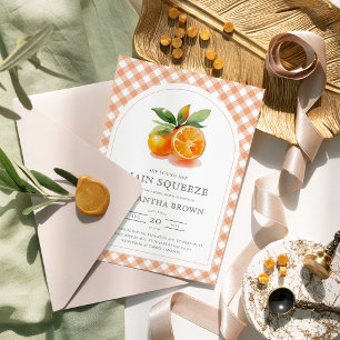 She Found Her Main Squeeze Orange Bridal Shower Invitation