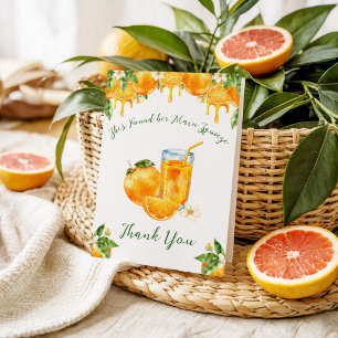 She Found Her Main Squeeze Orange Bridal Shower Thank You Card