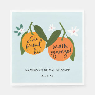 She Found Her Main Squeeze Orange Napkin