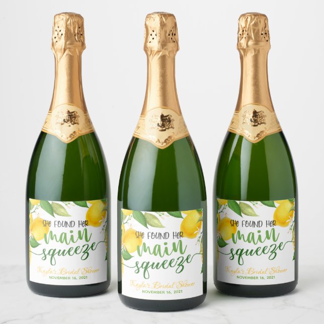 She Found Her Main Squeeze Sparkling Wine Bottle L Sparkling Wine Label (Bottles)