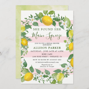 She Found Her Min Squeeze Lemon Bridal Shower Invitation