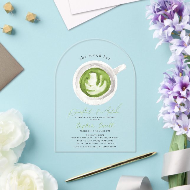 She found her Perfect Matcha Bridal Shower Acrylic Invitations (Insitu (Wedding))