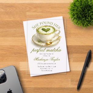 She Found Her Perfect Matcha Bridal Shower  Acrylic Invitations