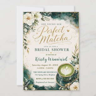 She Found Her Perfect Matcha Bridal Shower Invitation