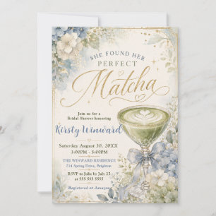 She Found Her Perfect Matcha Bridal Shower Invitation