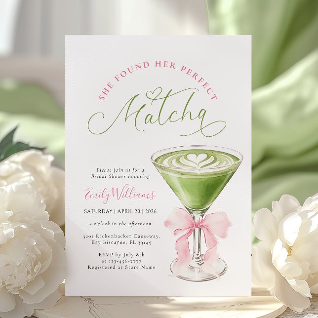 She Found Her Perfect Matcha Bridal Shower Invitation (Creator Uploaded)