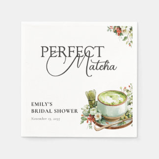 She Found Her Perfect Matcha Bridal Shower Napkin