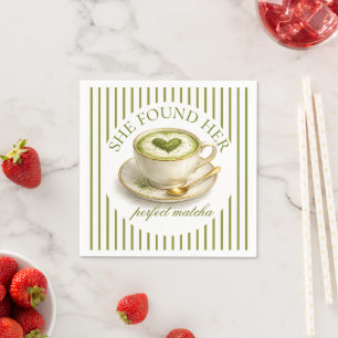 She Found Her Perfect Matcha Bridal Shower  Napkin
