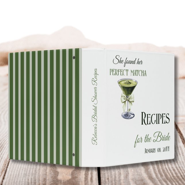 She Found Her Perfect Matcha Bridal Shower Recipe Binder (Creator Uploaded)