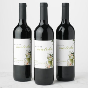 She Found Her Perfect Matcha Bridal Shower Wine Label