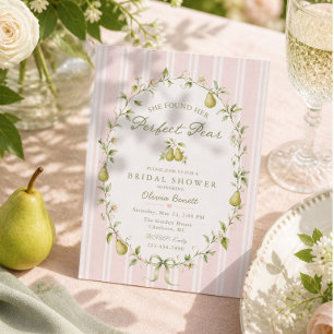 She Found Her Perfect Pear Bridal Shower Invitation