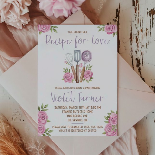 She Found her Recipe for Love! Bridal Shower Invitation (Creator Uploaded)