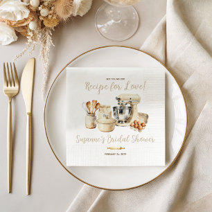 She Found her Recipe for Love! Bridal Shower Napkin