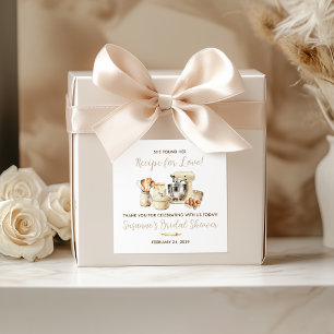 She Found her Recipe for Love! Bridal Shower Square Sticker