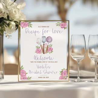 She Found her Recipe for Love! Shower Welcome Poster